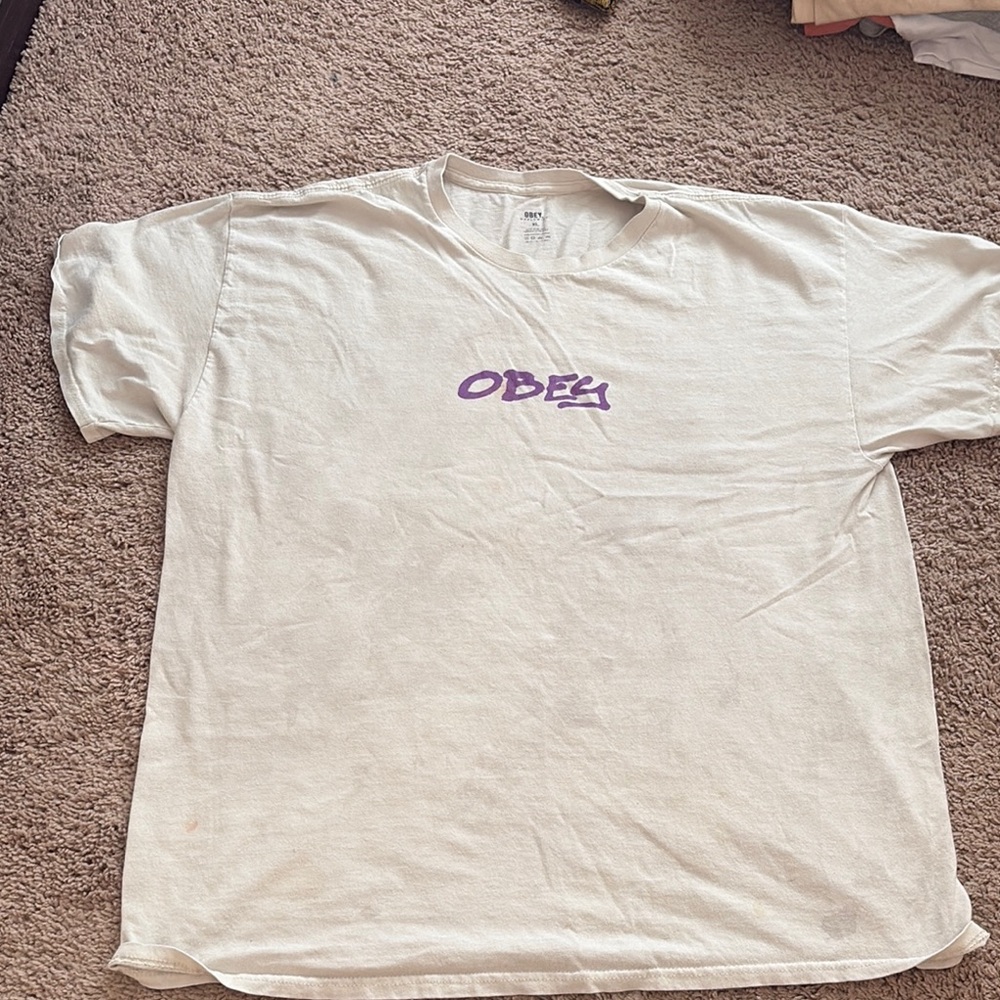 Obey White Short Sleeve Tee Casual Cotton